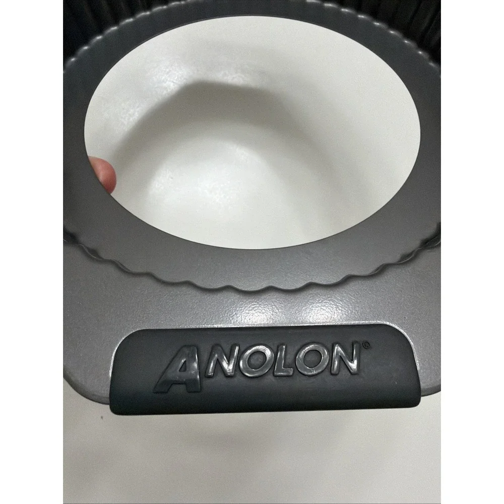 Anolon Tart Quiche Pan Replacement Outer Ring Cradle Silicone Handles Gray. 5266